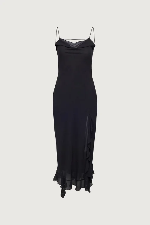RUFFLED TRIM DRESS