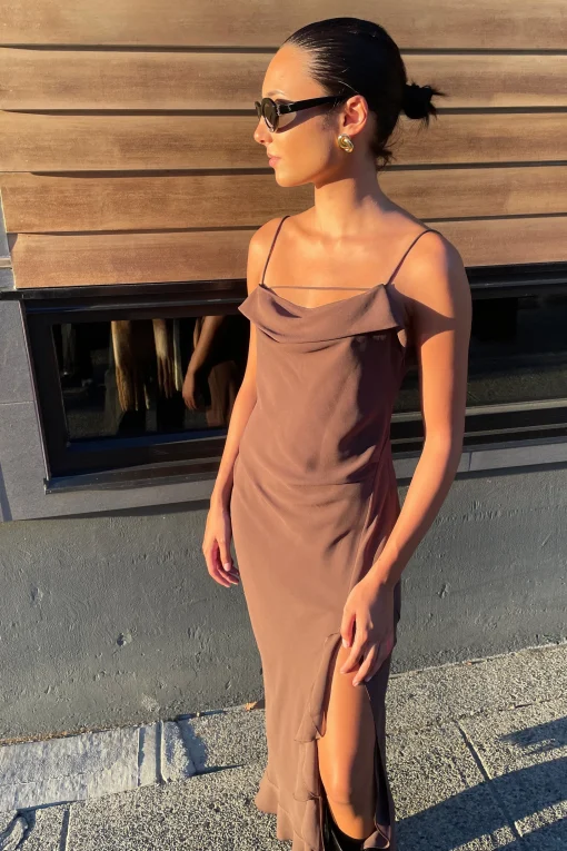RUFFLED TRIM DRESS