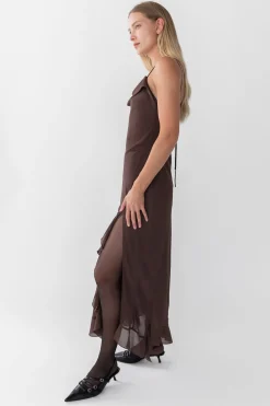 RUFFLED TRIM DRESS