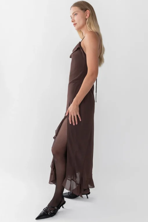 RUFFLED TRIM DRESS