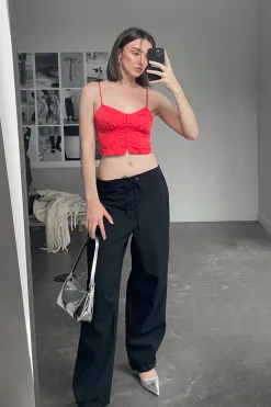 SATIN BUSTIER TOP