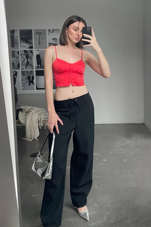 SATIN BUSTIER TOP