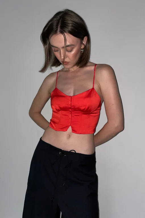 SATIN BUSTIER TOP