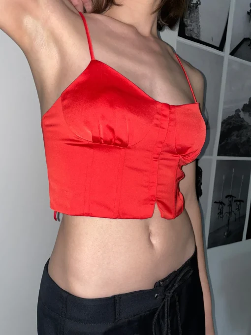 SATIN BUSTIER TOP