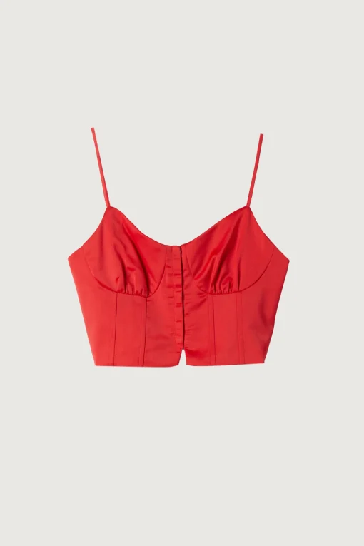 SATIN BUSTIER TOP