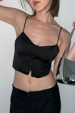 SATIN BUSTIER TOP