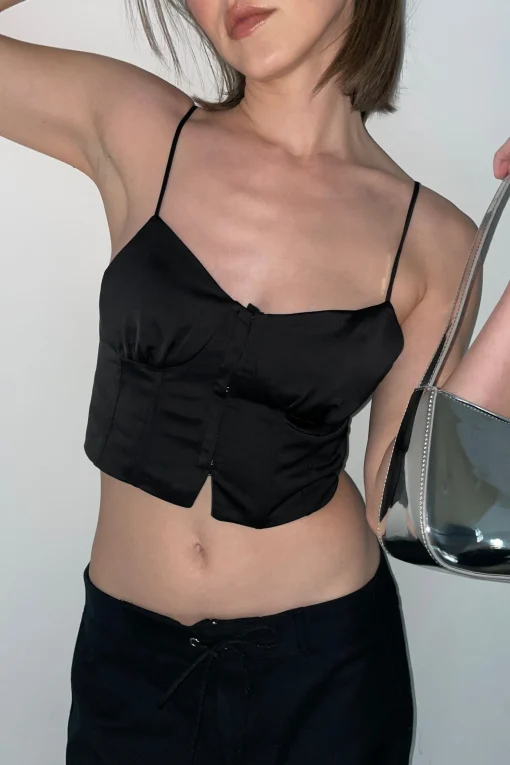 SATIN BUSTIER TOP