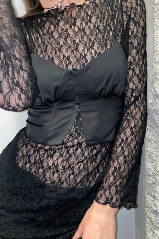 SATIN BUSTIER TOP