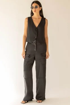 SATIN CARGO PANT