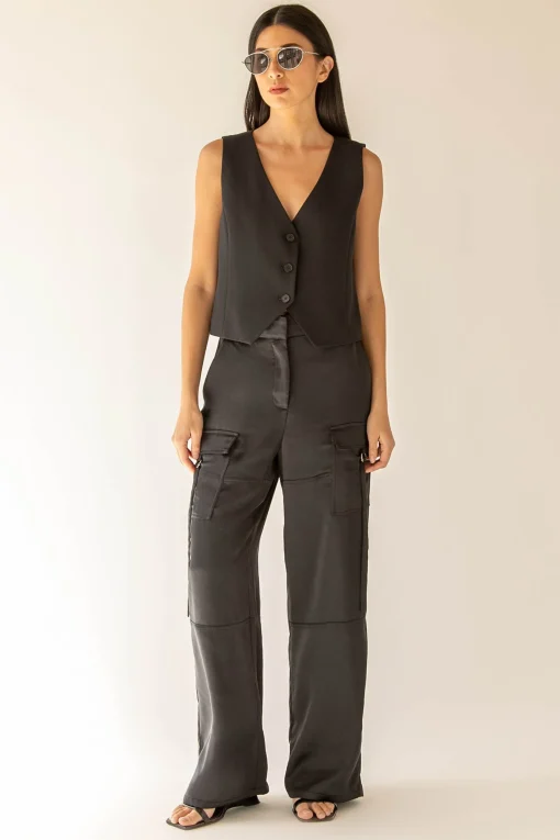 SATIN CARGO PANT