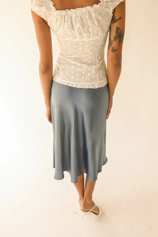 SATIN MIDI SLIP SKIRT