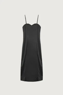 SATIN SWEETHEART MIDI DRESS