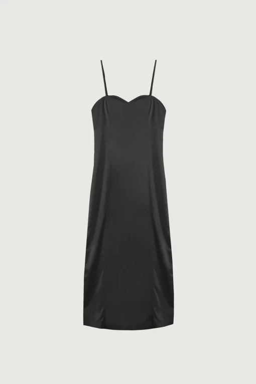SATIN SWEETHEART MIDI DRESS