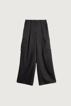 SATIN TROUSERS WITH CARGO POCKETS