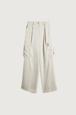 SATIN TROUSERS WITH CARGO POCKETS
