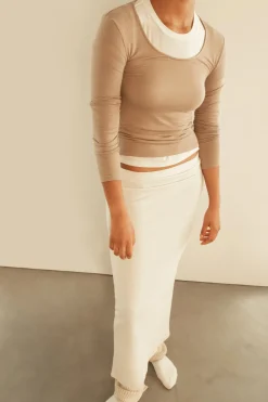 SCOOP NECK LONG SLEEVE TOP