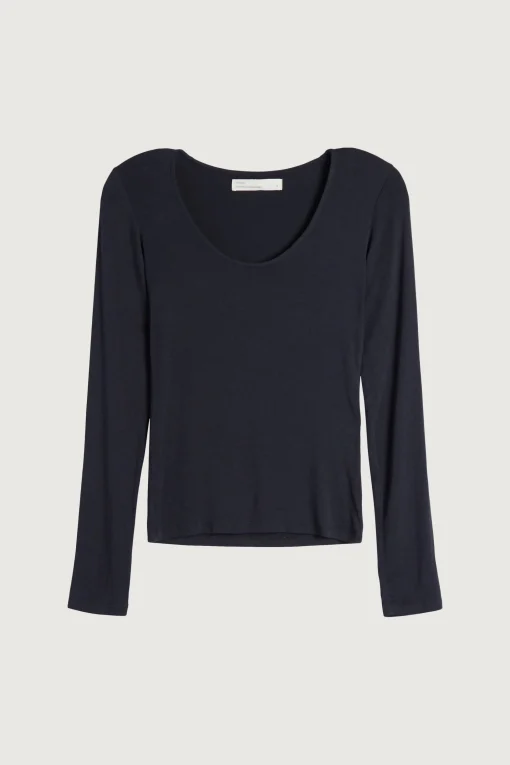 SCOOP NECK LONG SLEEVE TOP