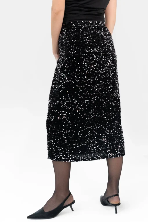 SEQUIN MIDI SKIRT