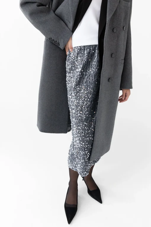 SEQUIN MIDI SKIRT
