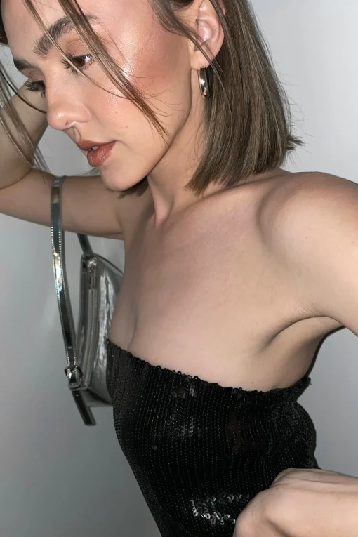 SEQUIN TUBE MIDI DRESS
