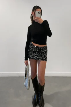 SEQUINED MINI SKIRT