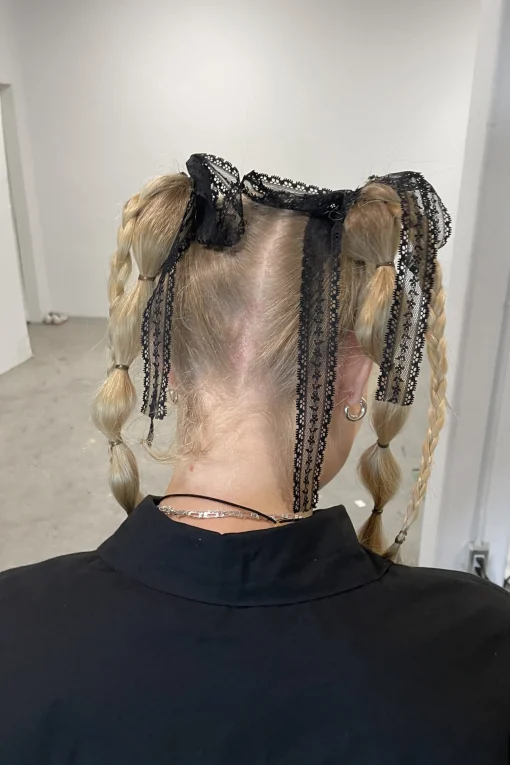 SET OF TWO LACE HAIR RIBBONS