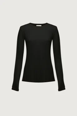 SHEER CREWNECK LONG SLEEVE TOP
