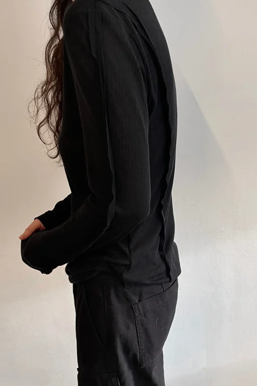 SHEER CREWNECK LONG SLEEVE TOP