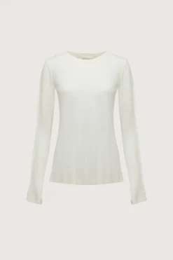 SHEER CREWNECK LONG SLEEVE TOP