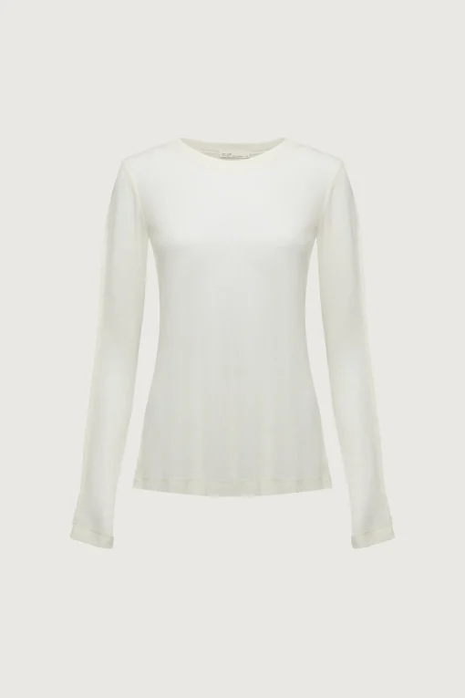SHEER CREWNECK LONG SLEEVE TOP