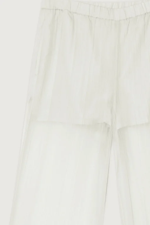 SHEER CRINKLED STRAIGHT LEG PANT