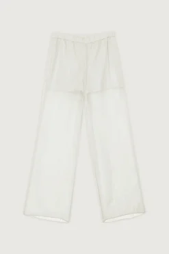 SHEER CRINKLED STRAIGHT LEG PANT