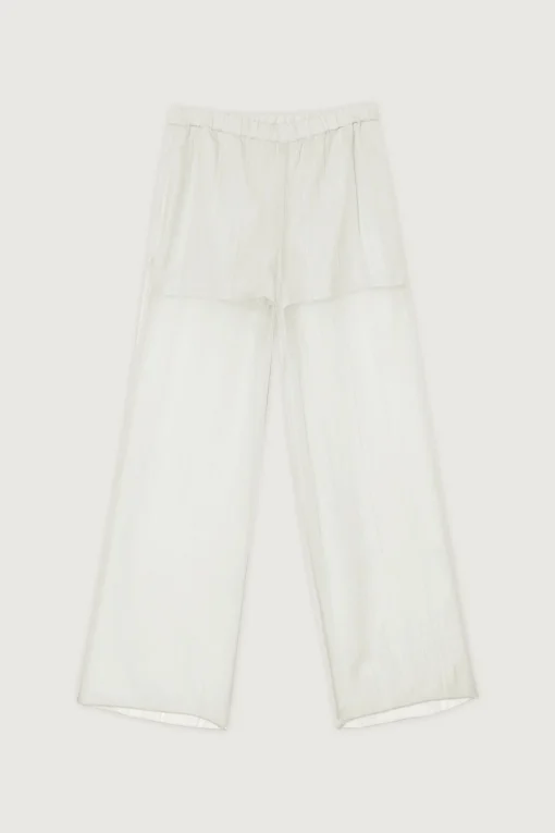 SHEER CRINKLED STRAIGHT LEG PANT