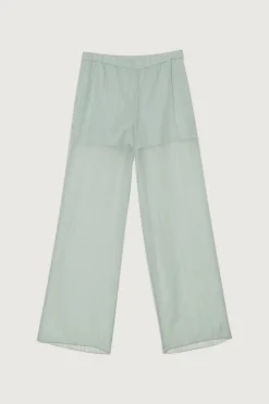 SHEER CRINKLED STRAIGHT LEG PANT