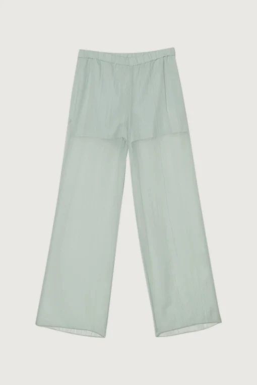 SHEER CRINKLED STRAIGHT LEG PANT
