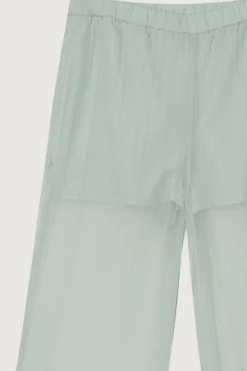 SHEER CRINKLED STRAIGHT LEG PANT