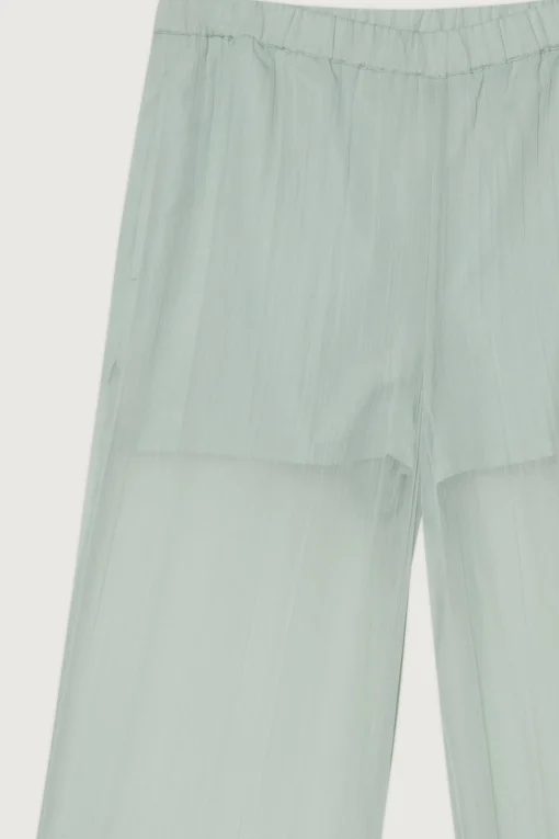 SHEER CRINKLED STRAIGHT LEG PANT