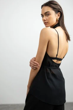 SHEER HALTER TOP