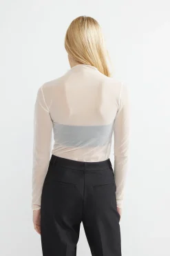 SHEER MOCKNECK TOP