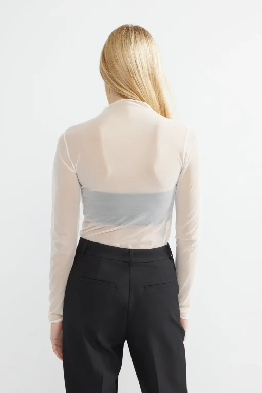 SHEER MOCKNECK TOP