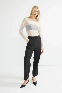 SHEER MOCKNECK TOP