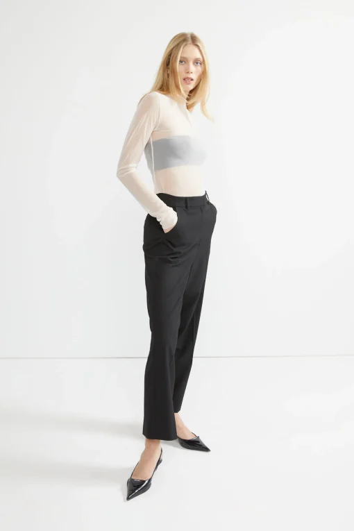 SHEER MOCKNECK TOP
