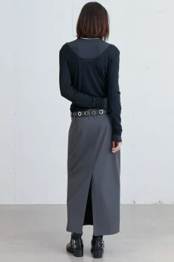 SHEER SCOOP NECK LONG SLEEVE TOP