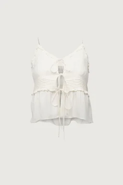 SHEER TIE-FRONT TANK TOP
