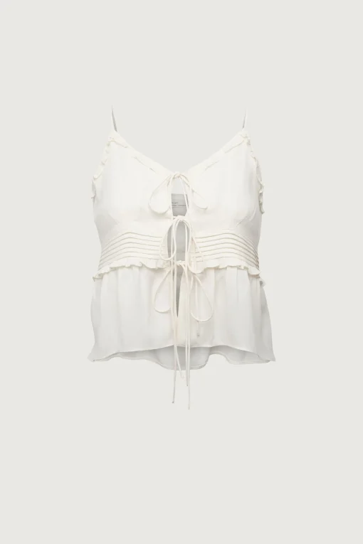 SHEER TIE-FRONT TANK TOP