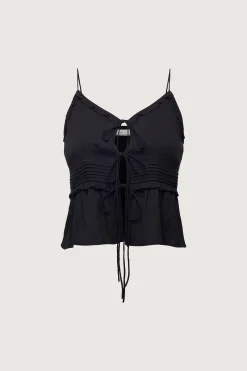 SHEER TIE-FRONT TANK TOP