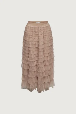 SHEER TIERED MAXI SKIRT