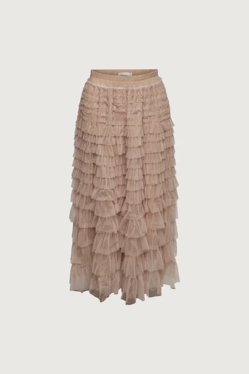 SHEER TIERED MAXI SKIRT