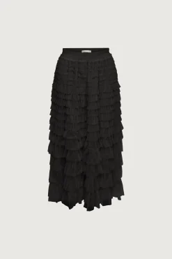 SHEER TIERED MAXI SKIRT