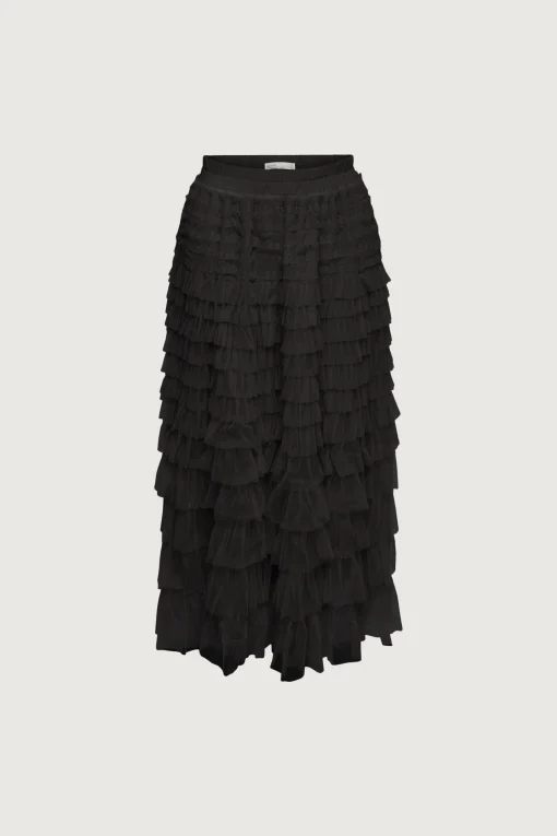 SHEER TIERED MAXI SKIRT